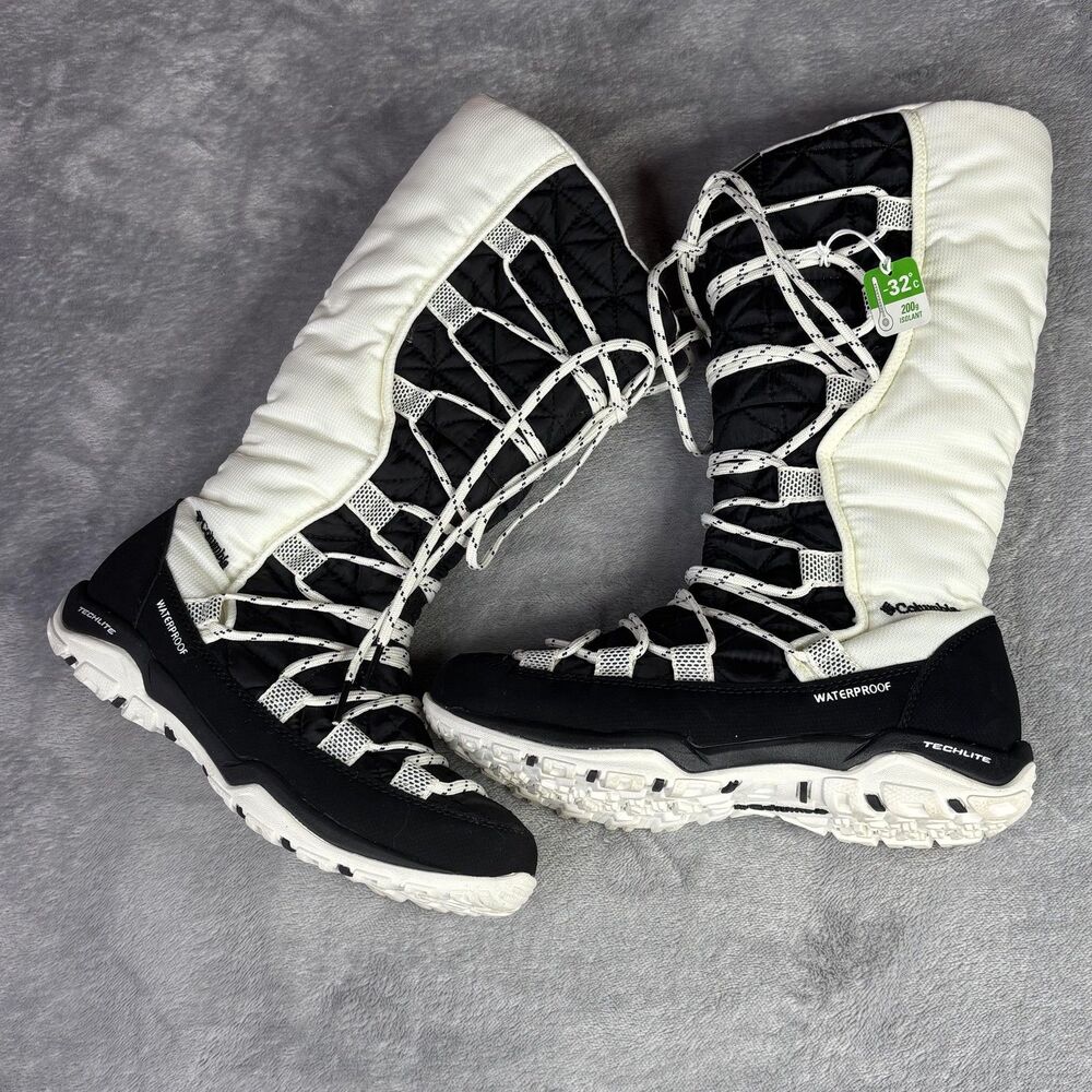 Columbia Boots Womens Size 6 Black Waterproof Insulated Snow Techlite BL1746-010